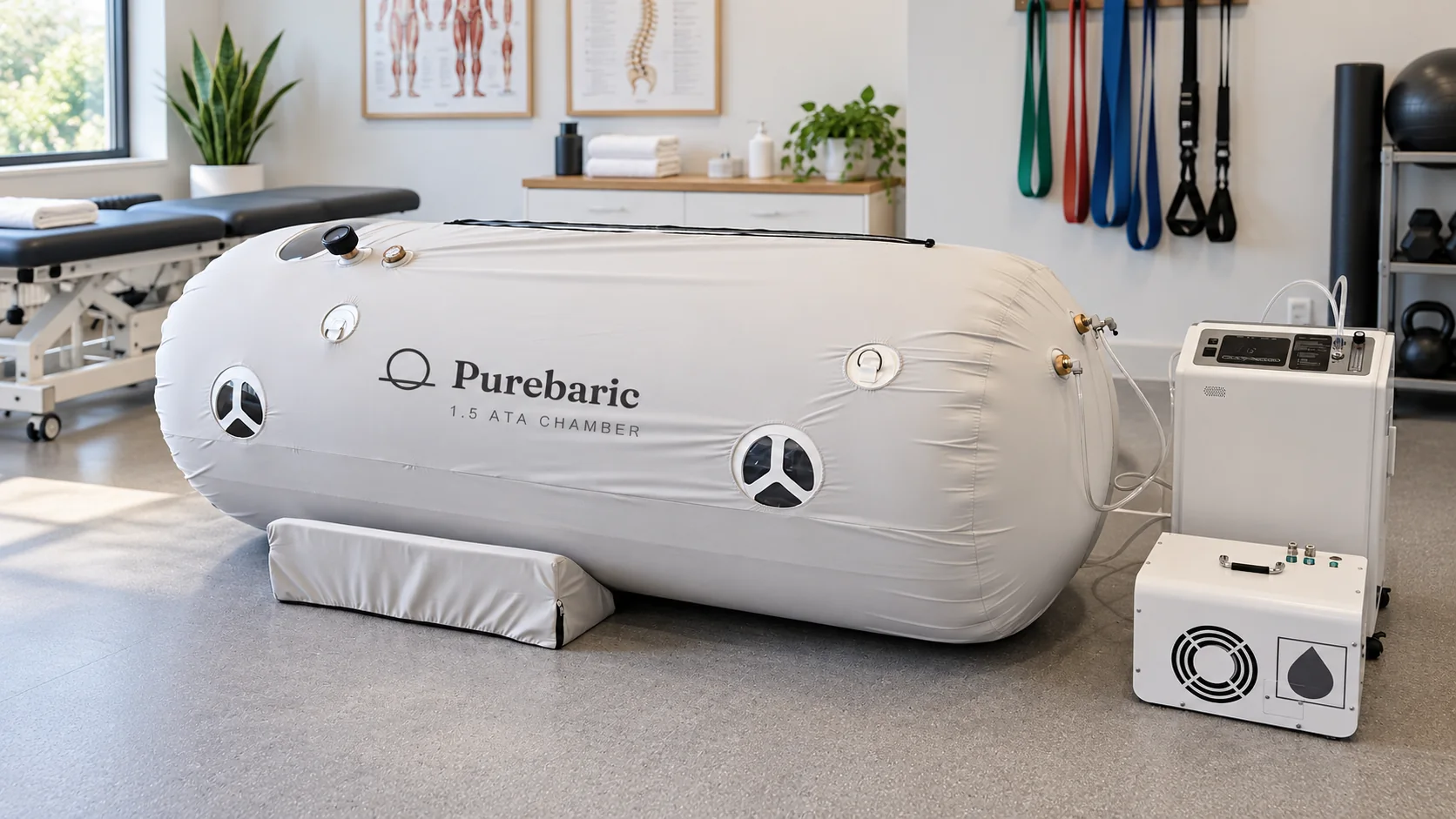 A Purebaric 1.5 ATA hyperbaric chamber in a physical therapy clinic