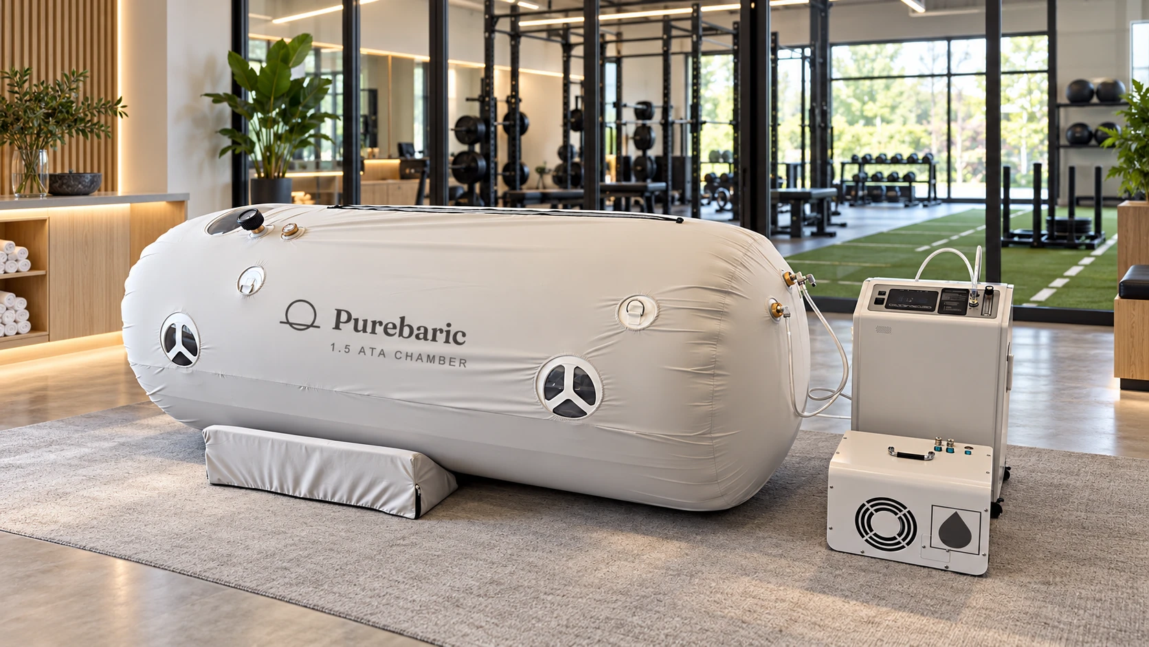 A Purebaric 1.5 ATA hyperbaric chamber in a modern training facility